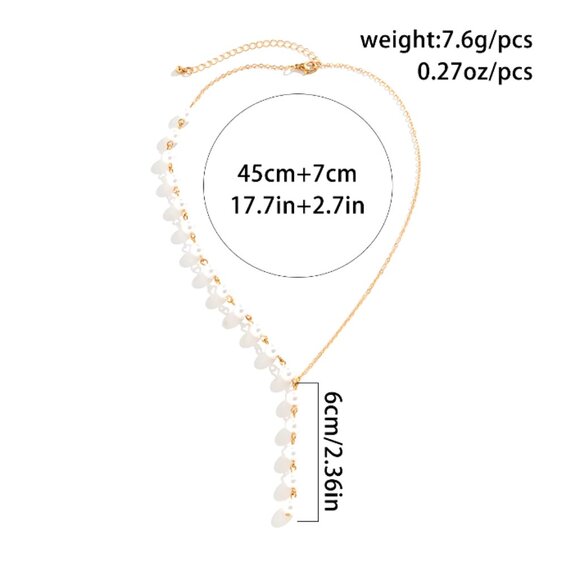 Set of 3 Necklaces Gold Color & Pearl Imitation And pair of earrings - Picture 16 of 16